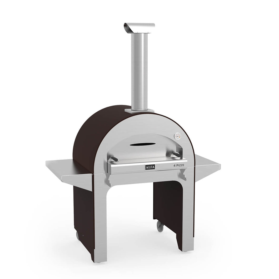 Alfa 4 pizza wood fired pizza oven with trolley - 4 pizza capacity
